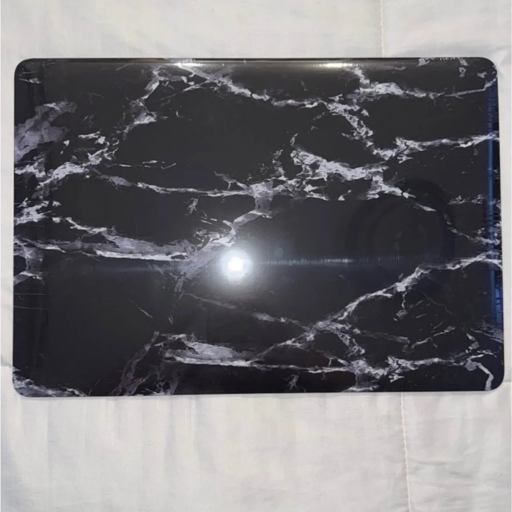 Black Marble Laptop Case with Keyboard Cover